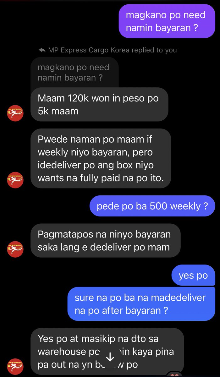 ByeolLight_PH's tweet photo. hello update lang , courier messaged me saying if okay lang daw ba na kami na ang magbayad sa box para marelease na nila , so ang binayad namin na per weekly dati eh parang wala ding saysay , we said we are willing pero weekly dahil hindi po namin kaya magbayad ng isang bagsakan https://t.co/kYhg1cC5zb