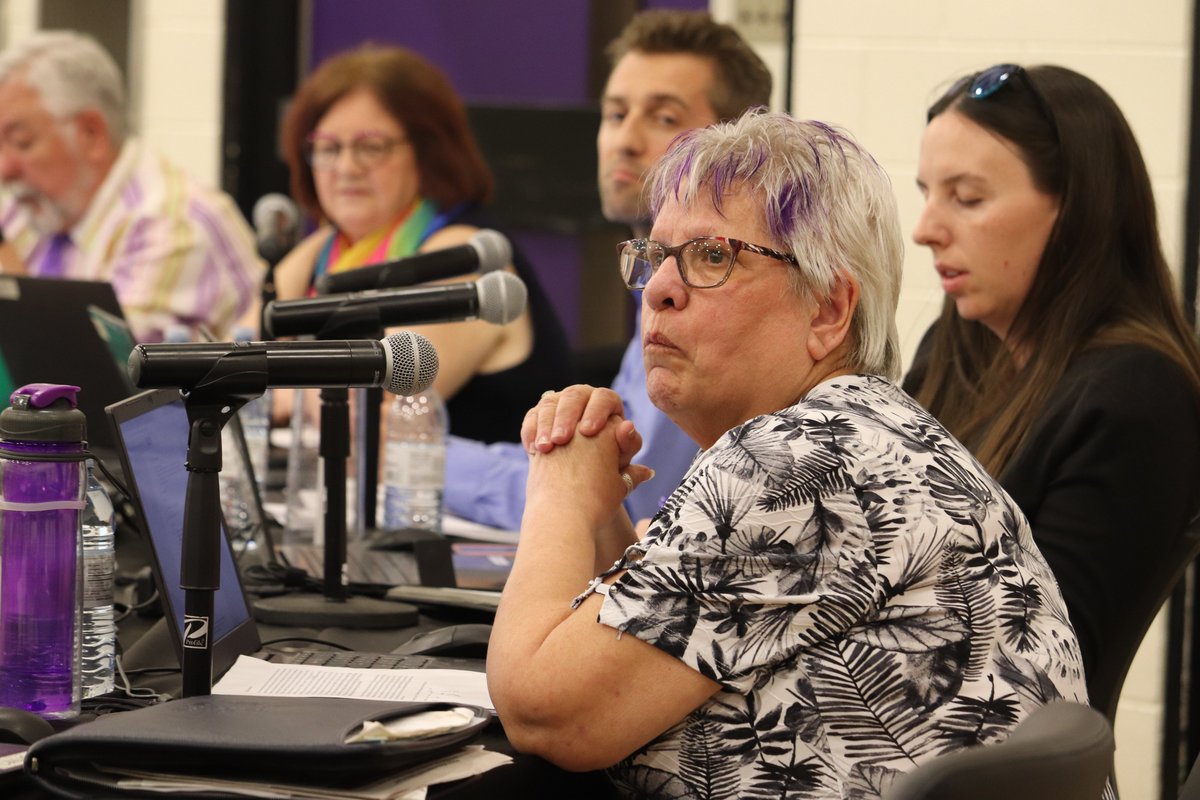 Trustee Kim Fallis got very emotional during her testimony, talking about her experience as the mother of a gay man. "Be careful who you hate, because it could be someone you love.” #bdnmb #mbpoli <a href="/thebrandonsun/">The Brandon Sun 🇨🇦</a>