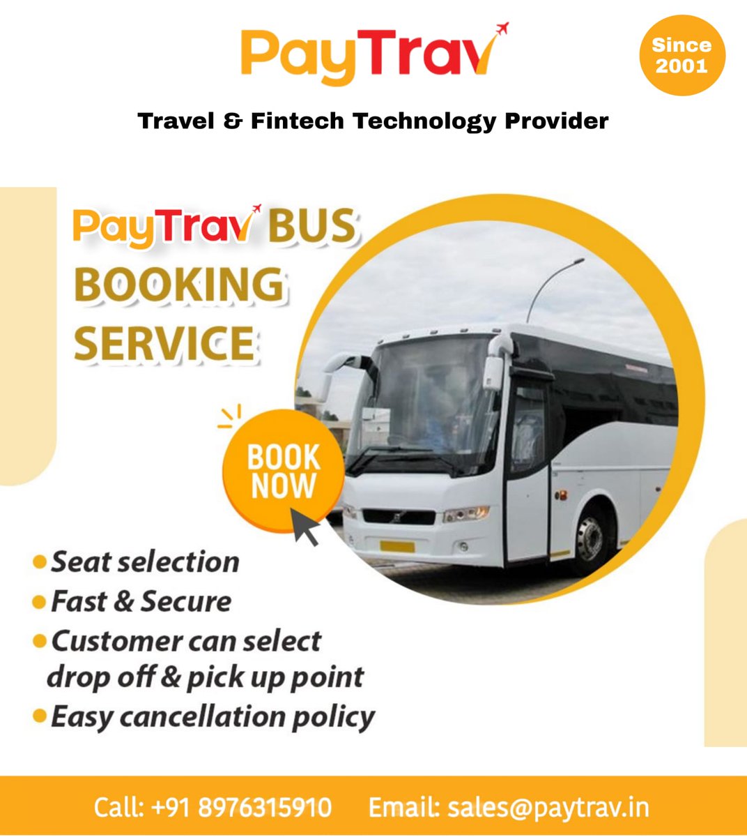 trav_pay's tweet image. #Paytrav bus API is a smart and intuitive online bus ticket booking portal, offering online bus ticket reservation services across #India.
👉For more information:
📞 Contact @ 089-763-15-910
👉 Know More Visit @ bit.ly/3lzHGBT
#Edupointsolution #Busapi #flightapi