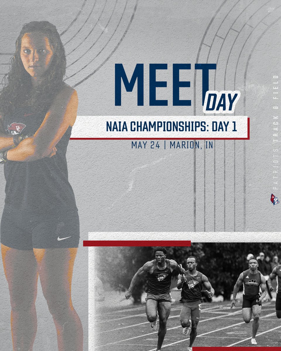UCPatriotsTrack's tweet photo. The Pats are ready to race at the NAIA National Championships!! The men have the 4x100 at 3:30 PM ET and the women's 4x800 will go off at 6:15 PM ET. 

📍Marion, IN
📈https://t.co/pMbKkcoyix
📺 ($) https://t.co/unfnI2RZsD

#Show⬆️&amp;Show↔️
#US>me🤟🏻
#OneBigTeam https://t.co/NNoKXYuegc
