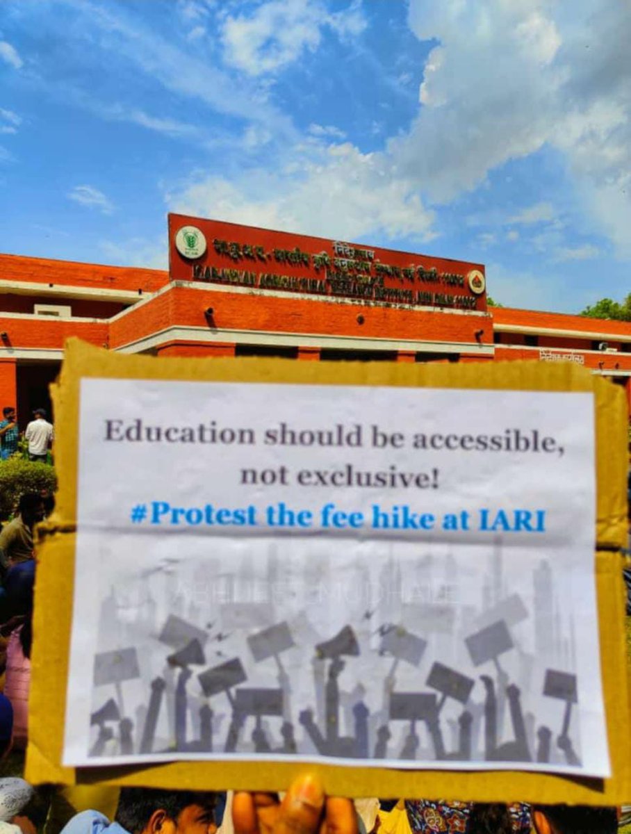 📚Education is not business to earn profit, fees must be affordable. 

Protest against fees hike ⬆️
saveIARI
#saveagrieducation
#StopFeehikeIARI
#SayNotoFeeHike
#NoFeesHike
#NoCentralisedMessSystem
#StopAutocracy
#RollbackDraft
#TakebackDraft
#EducationIsNotBussiness