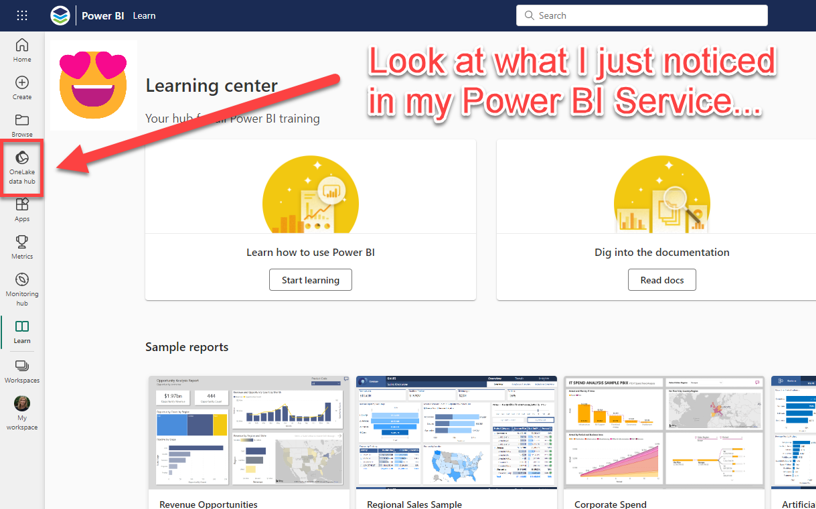 Microsoft Fabric has just been announced... and already OneLake data hub has popped into my #PowerBI online service! So many new toys to explore, learn all about it here: learn.microsoft.com/en-us/fabric/

#DataDiscoverEI