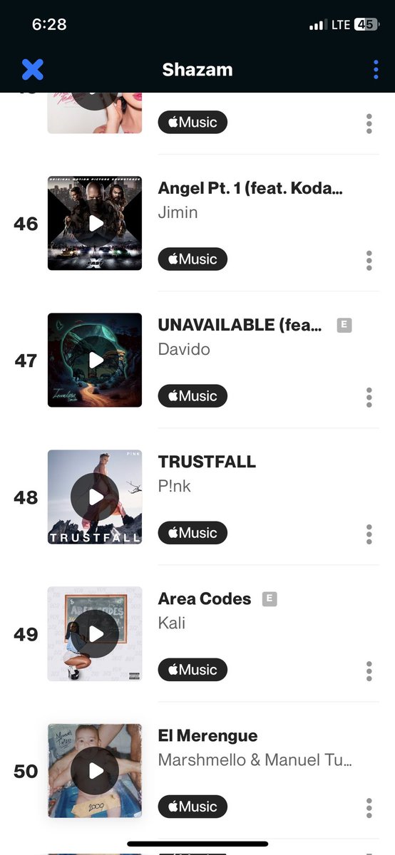 senorcorer's tweet image. ‘Unavailable’ by @davido ft @Musakeys enters the Top 50 and peaks on the Global 🌎 Shazam Chart at #47(+8) 

#UnavailableChallenge