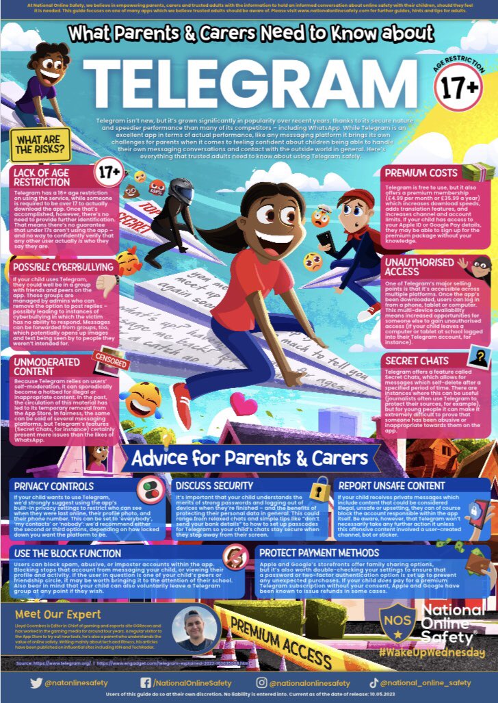 horizon_cc's tweet image. This online safety guide for parents profiles Telegram, an instant message app which is enjoying something of a renaissance. It highlights potential risks including a lack of age verification, inappropriate content and cyber-bullying. #wakeupwednesday #saferinternetuse