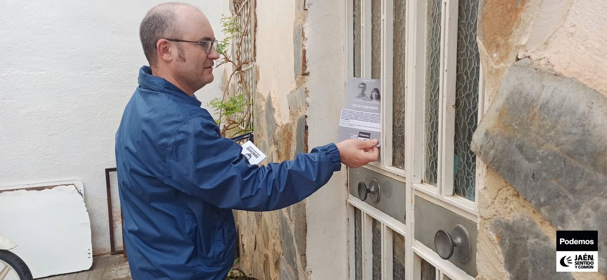 ¡Seguimos avanzando, de barrio en barrio y puerta en puerta! Compromiso con las vecinas y vecinos de a pie, <a href="/PodemosJaen/">Podemos Jaén</a> 🟣 <a href="/JaenEnComun/">Jaén, Sentido y Común</a> 🔴.

Si necesitas papeletas de voto, ¡no dudes en contactarnos! 📞🏠 ¡Las llevamos hasta tu puerta! ✊