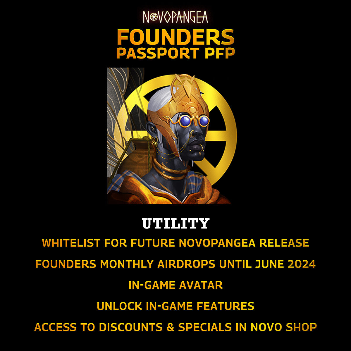 Founder's Passport PFP drop is TODAY! Check out information below and visit our Discord for the absolute LATEST! discord.gg/novopangea

novopangea.io

#nft #nftgame #play2earn #playtoearn #nftart
