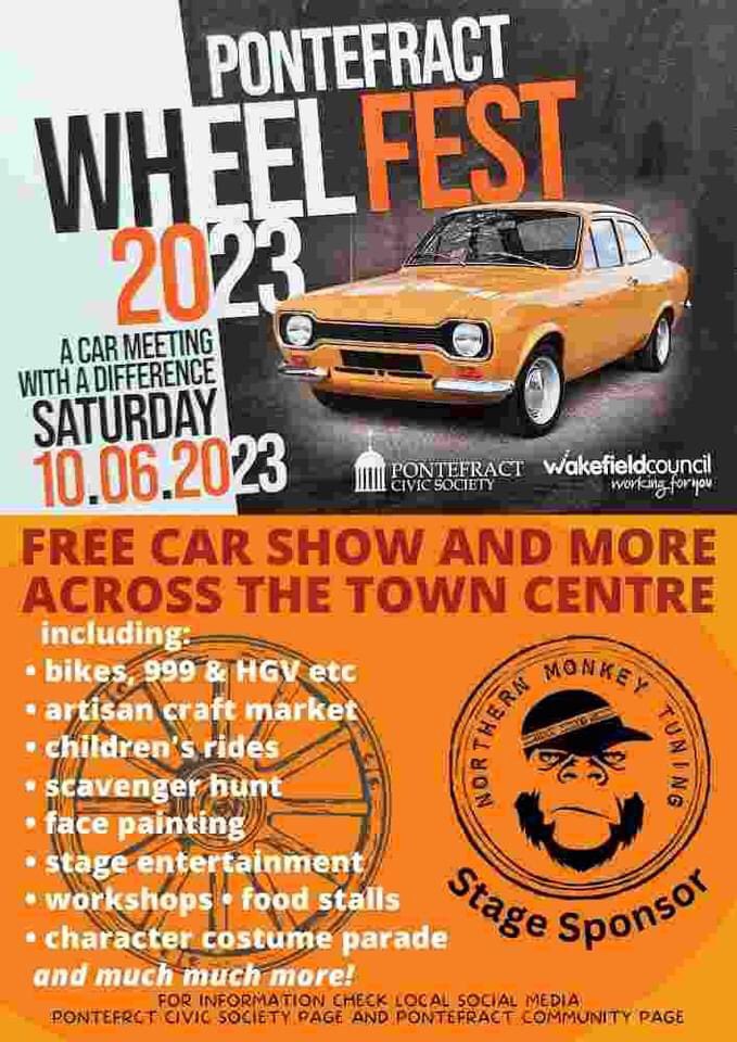pontefractinbl1's tweet photo. Planning ahead for your weekends π€ hereβs a couple of events in #Pontefract on 10th June. Fun for all at free @PontefractCivic #Wheelfest - lots to see and do, craft market and more. Then, for grown ups only - get tickets for #Yonder @PonteCastle ππ€©πΆ Info for both on FB https://t.co/0LWTRkeZzN
