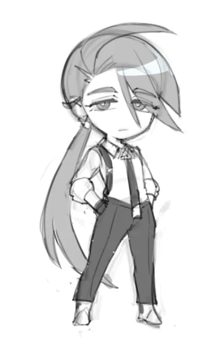 手癖頭身だけどもうすこし頭身縮めたほうがかわいいだろうな