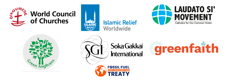 The letter calling for a #FossilFuelTreaty was signed by:
 
World Council of Churches @Oikoumene 
@greenfaithworld 
Islamic Releif @IRWorldwide 
@LaudatoSiMvmt 
@Greenanglicans 
Soka Gakkai International @sgi_info