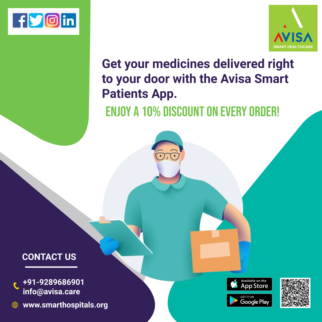 Convenience at your fingertips! 📦🚀 Order medicines effortlessly with the Avisa Smart App and have them delivered straight to your doorstep. Plus, save big with a 10% discount on every order! 💊✨

#AvisaSmartApp #MedicineDelivery #ConvenientHealthcare #DiscountDeals