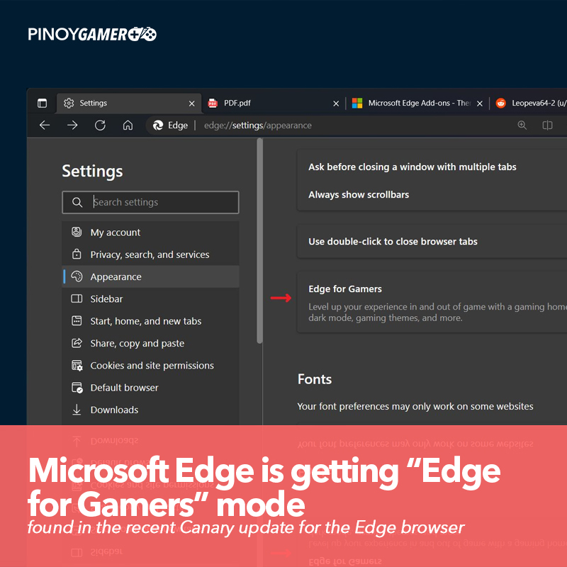 PinoyGamer 🇵🇭 on Twitter "Microsoft Edge is getting “Edge for Gamers