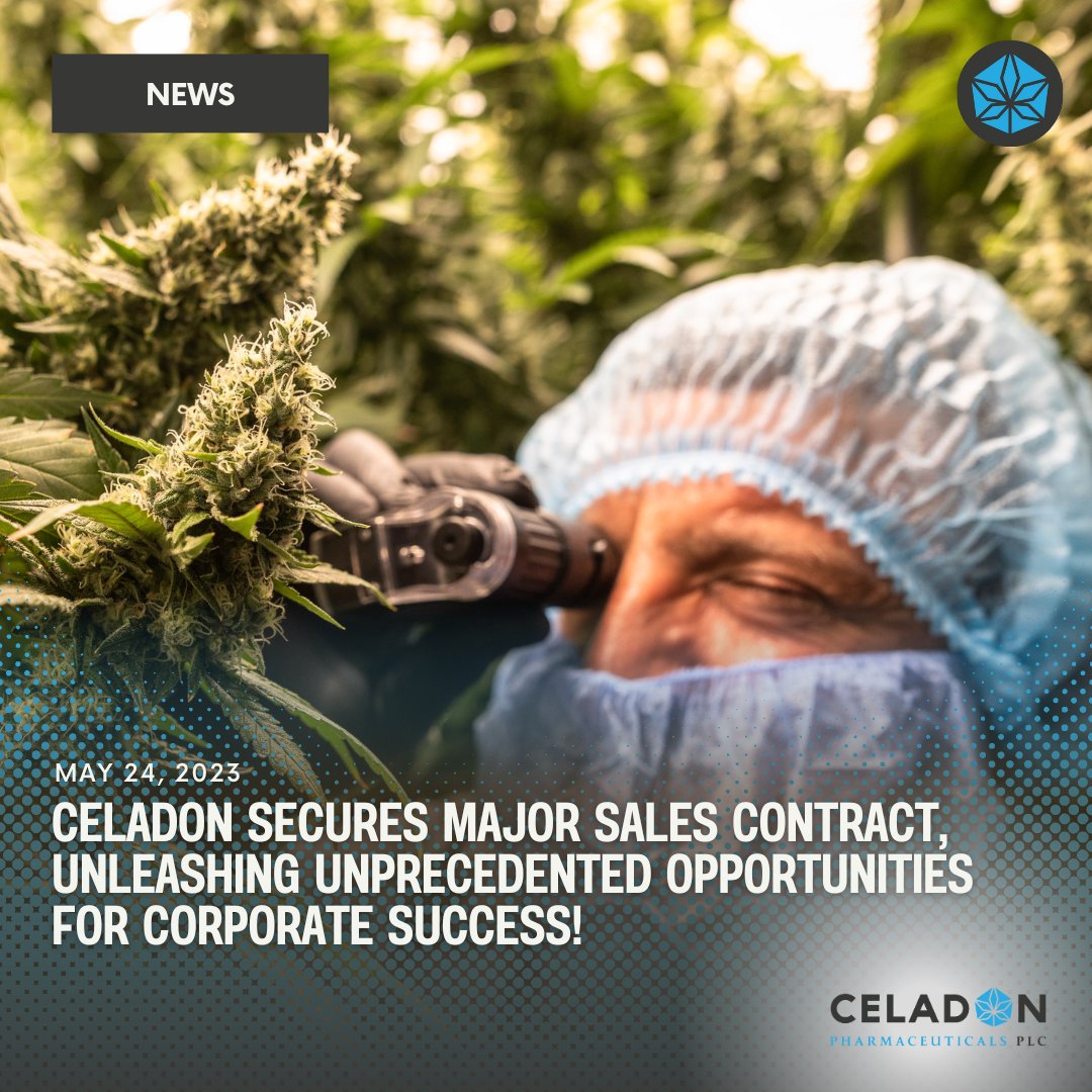 We are pleased to announce our first sales contract win with a leading medicinal cannabis company for a minimum of £3 million worth of product. Celadon has also received multiple further expressions of interest in its pharmaceutical-grade product. #CEL #INVESTOR #PHARMACEUTICALS