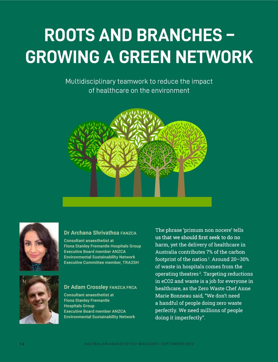 ASA_Australia's tweet image. With healthcare in Australia contributing to 7% of the nation's carbon footprint, learn how multidisciplinary teamwork can reduce the environmental impact in the sustainability issue of Australian Anesthetist: lnkd.in/dZ-rsuMs