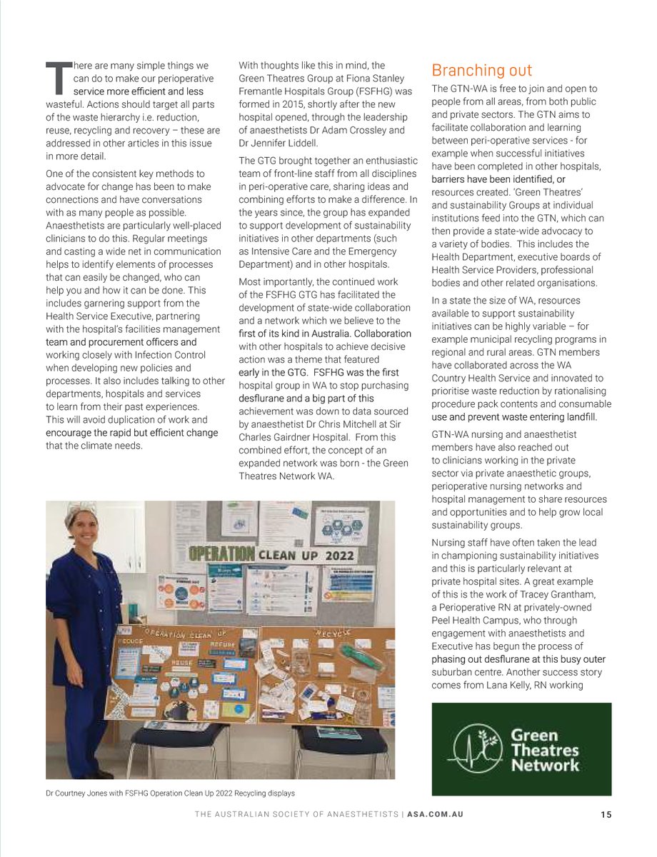 ASA_Australia's tweet image. With healthcare in Australia contributing to 7% of the nation's carbon footprint, learn how multidisciplinary teamwork can reduce the environmental impact in the sustainability issue of Australian Anesthetist: lnkd.in/dZ-rsuMs