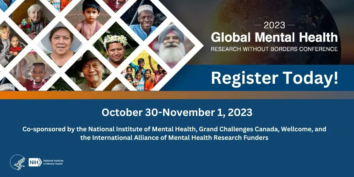 Just one week left to submit your abstracts for the Global Mental Health Conference (Oct 30 - Nov 1, @NIH Campus, Bethesda) We're proud to be co-sponsoring the event along with @NIMHgov @gchallenges @wellcometrust buff.ly/41M0cpn