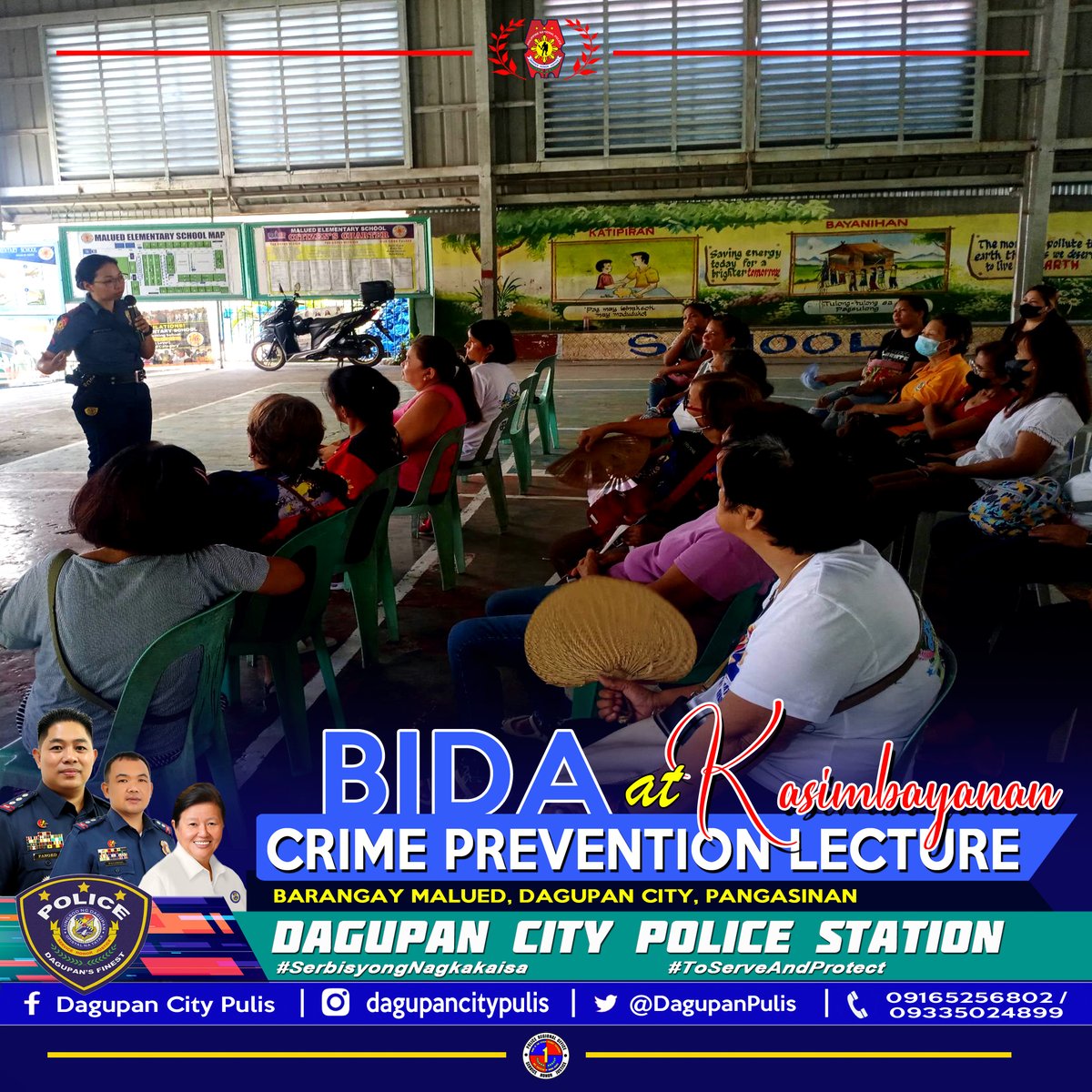 PCpl Dina D Arcega of Dagupan CPS, under the supervision of PLTCOL BRENDON B PALISOC, OIC, conducted lecture on Crime Prevention at the KASIMBAYANAN Weekly Interactive Meeting in Barangay Malued, Dagupan City. #SerbisyongNagkakaisa #ToServeandProtect #PCADGIlocosRegion