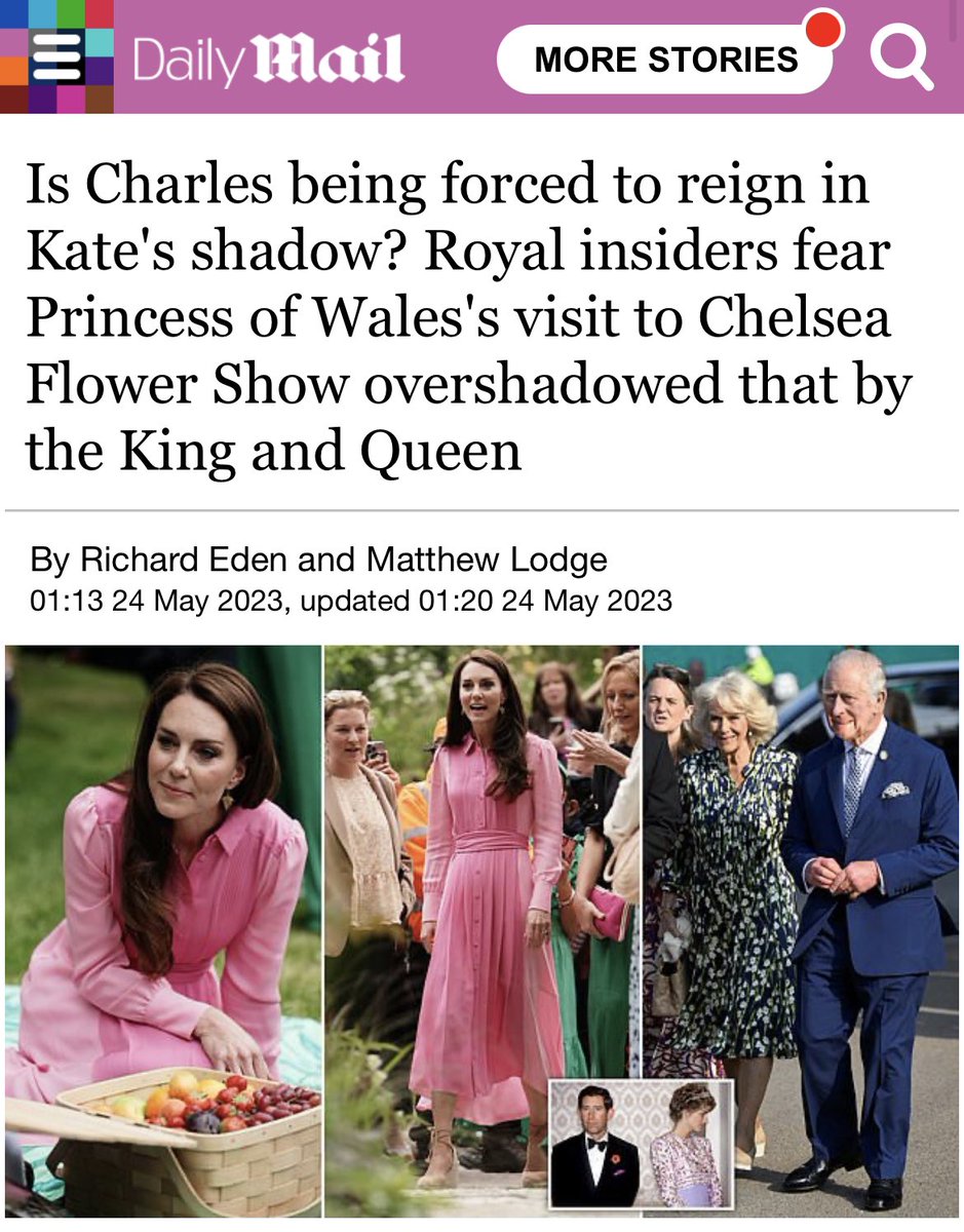 So much to unpack here.

Kate literally showed up in a dress and sat on the grass. This is “doing to much” in that crazy family.

A pink dress is enough to take attention away from Charles and Camilla apparently.