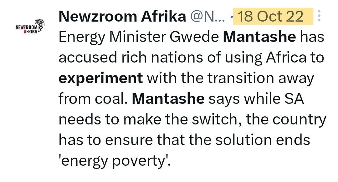 South Africa 🇿🇦 ranked 2nd last out of #G20 countries by share of clean electricity in 2022.
But Mantashe still wrongly accused rich nations of using us as an experiment in the #JustTransition.
#UprootTheDMRE #DeadlyAir #DeadlyWater