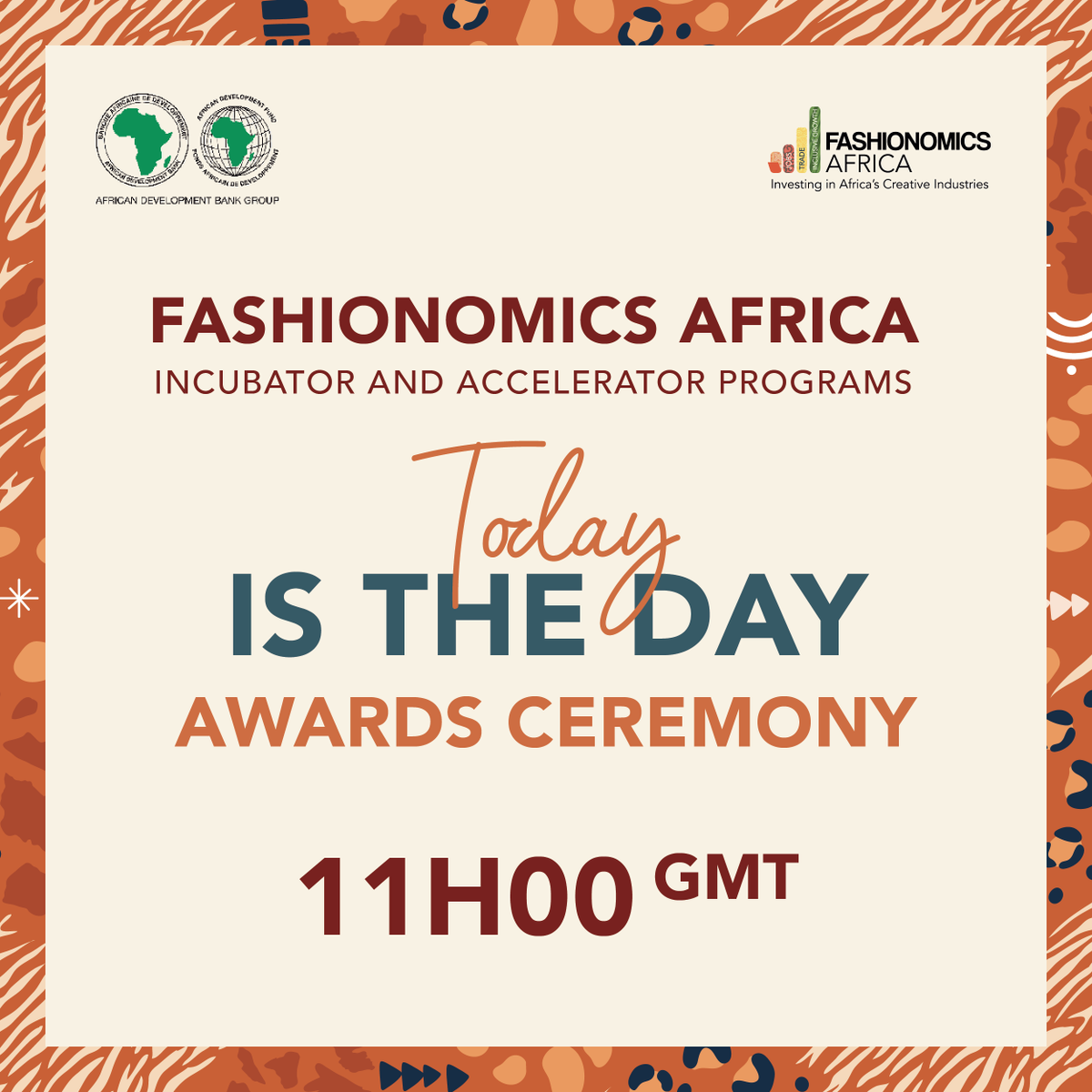 The Fashionomics Africa awards ceremony is now live! 

We are proud to reward the winners of this edition and contribute to the development of the fashion industry in Africa.

Don't miss this impactful event! 🌟🏆

Zoom link: bit.ly/FashionomicsAw…