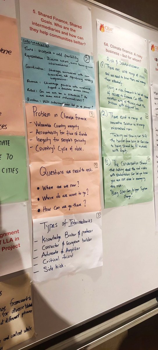 Understanding challenges of #climatefinance how to get the funds flowing in an effective and equitable way with minimized leakage. Exploring role of intermediaries, #decolonizing development, how can #locallyledadaptation address this? Much to unpack and learn #CBA17 @IIED