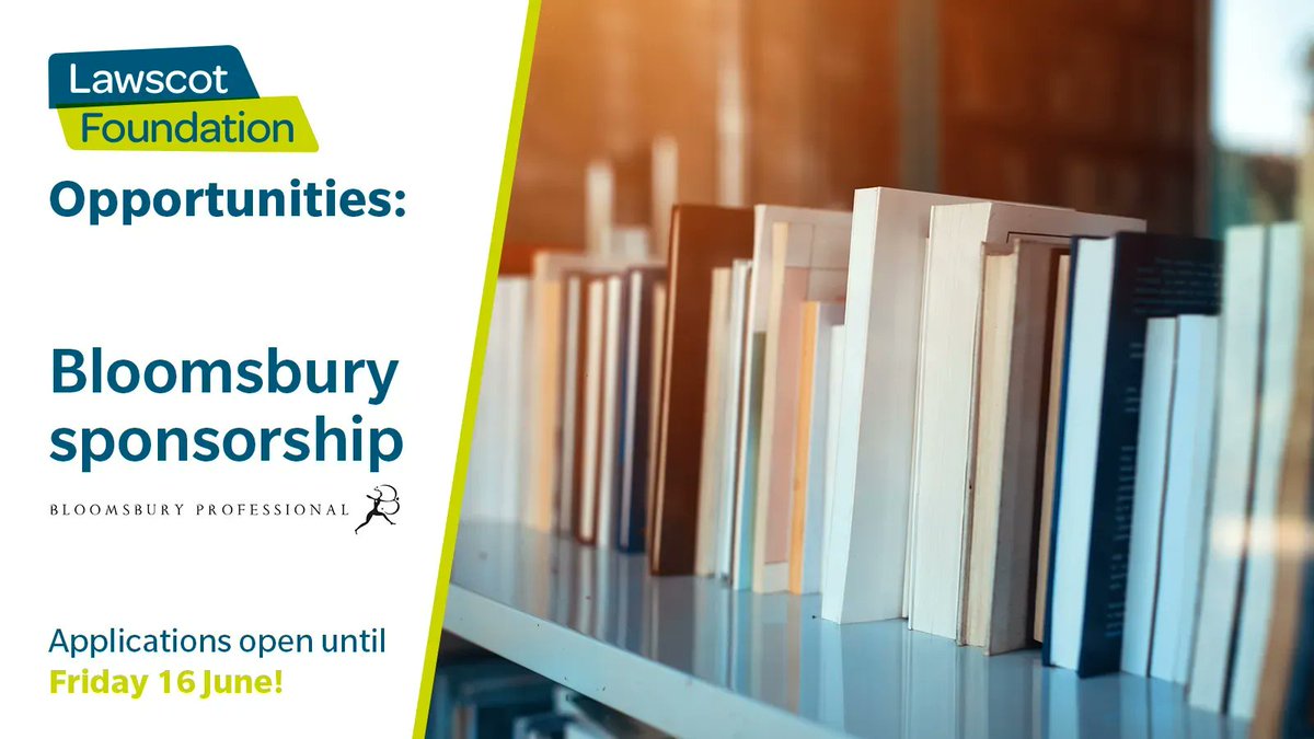 📚 Accepted Lawscot Foundation students will receive 18 textbooks in addition to other bursary benefits including a grant of £2,500, mentoring, networking, and work placement. 

👩‍💼 Students from less-advantaged backgrounds are encouraged to apply 👉 bit.ly/3OyoP5Y