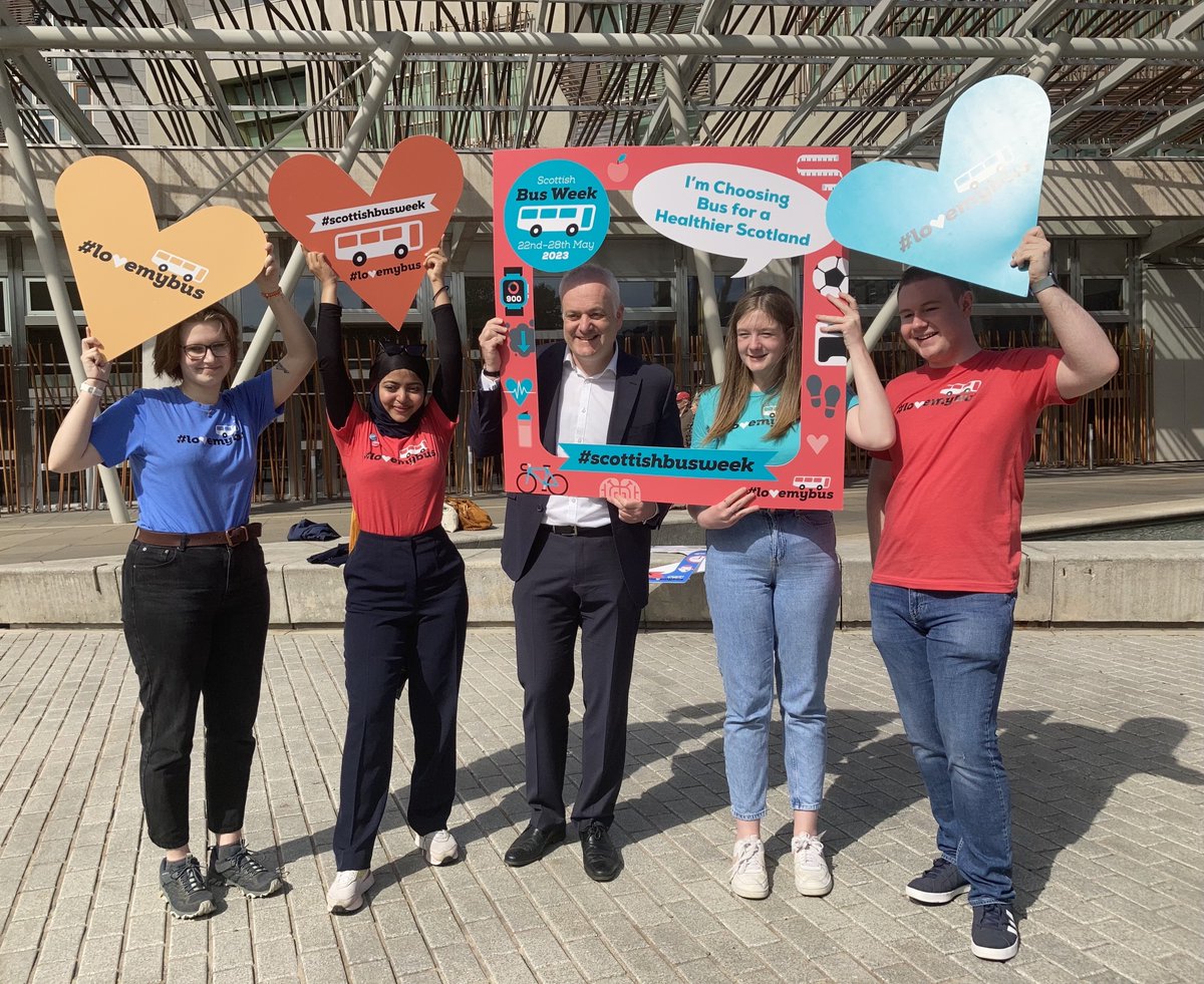 This #scottishbusweek, I'm choosing bus for a greener, healthier and fairer Scotland. 

Great to hear from these young leaders about how free bus travel has helped them #choosebus 🚌

lovemybus.scot/scottishbuswee…