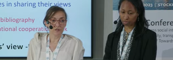 SBU_se's tweet photo. Collecting international data on social interventions research: "Some countries do not make a clear distinction between health care and social care".
Aïssatou Sow and Cécile Lagarde describing processes and problems at Haute Autorité De Santé (HAS), France at #SIAint2023 https://t.co/OWre7I49Fp