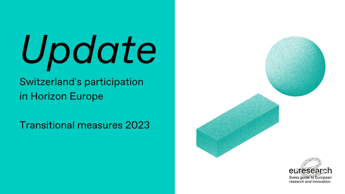 The Federal Council decided to adopt transitional measures relating to the Horizon package 2021–2027 (Horizon Europe, Euratom programme, ITER and Digital Europe Programme).  Press release with more details cutt.ly/AwqjEqre
#HorizonEU   #SwissEU4Research