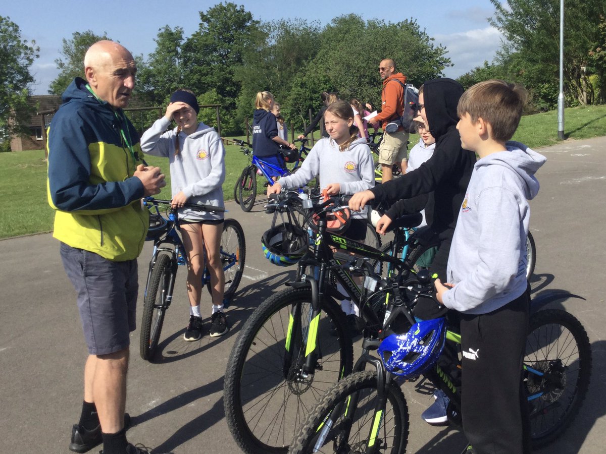 claypoolschool's tweet photo. The ☀️is out and it’s time for @BikeabilityUK for Year 6C. Great start on your first day! @bolton_sport https://t.co/OyG21fBCzY