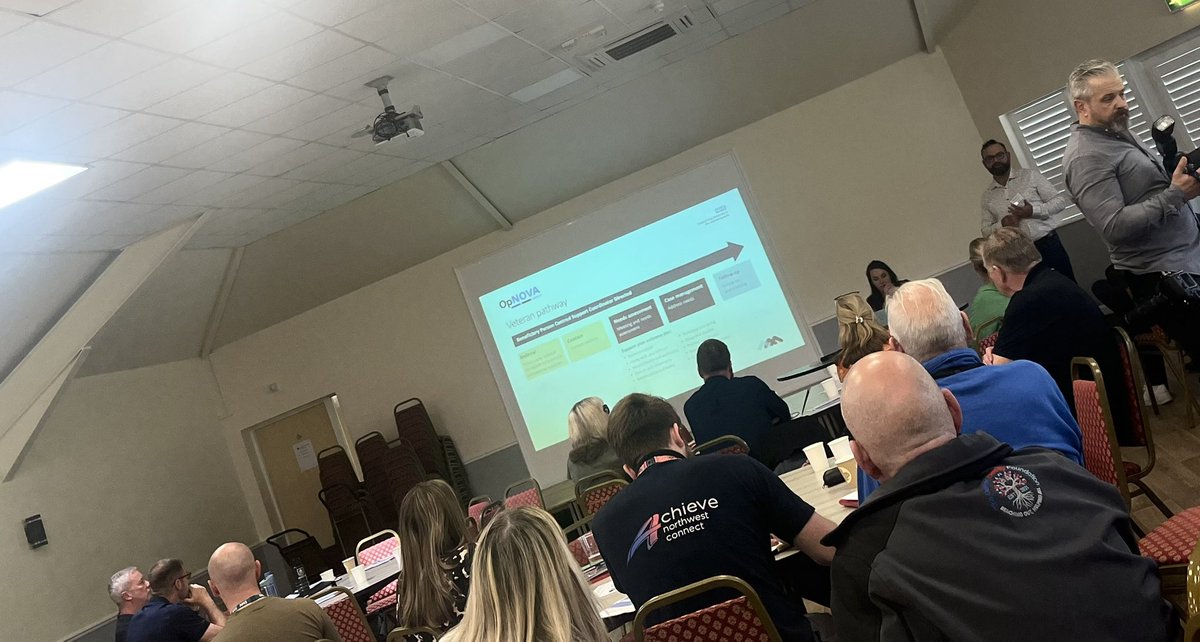 Great to see Terry Monaghan from <a href="/ForcesEmploy/">Forces Employment Charity</a> #OpNOVA (formerly project nova) today talking about links between justice system support and mental well-being for the armed forces community 
<a href="/ForcesWellbeing/">Forces Wellbeing Collective</a> #VPPP Northwest conference