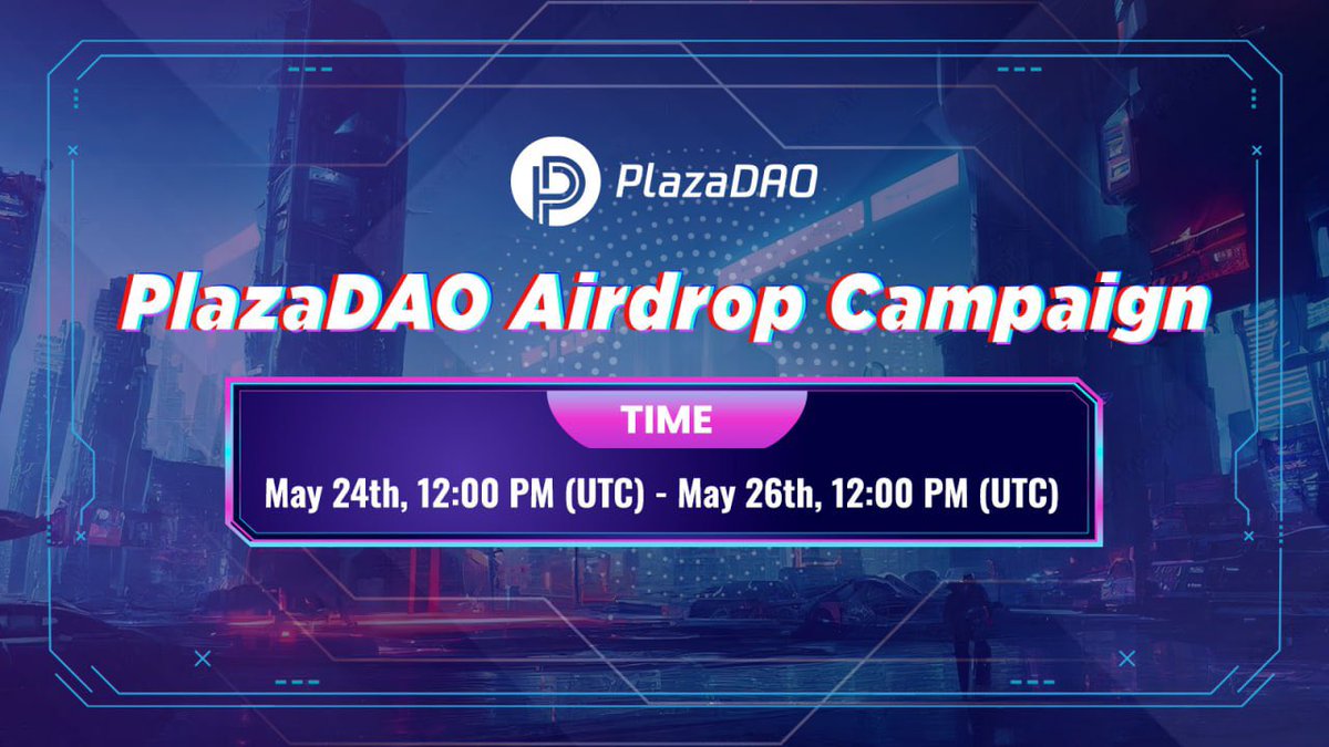 🪂Official Airdrop Event by #PlazaDAO🪂

🗓️May 24th - May 26th

✅FL <a href="/PlazaDAO/">PlazaDAO</a>
✅❤️+RT+Comment your BRC20 address

Rules:
Only $PLAZ tokens holders will receive the airdrop.
Only native BRC20 accounts eligible
PlazaDAO NFT will launch soon!

Event organized and owned by PlazaDAO.