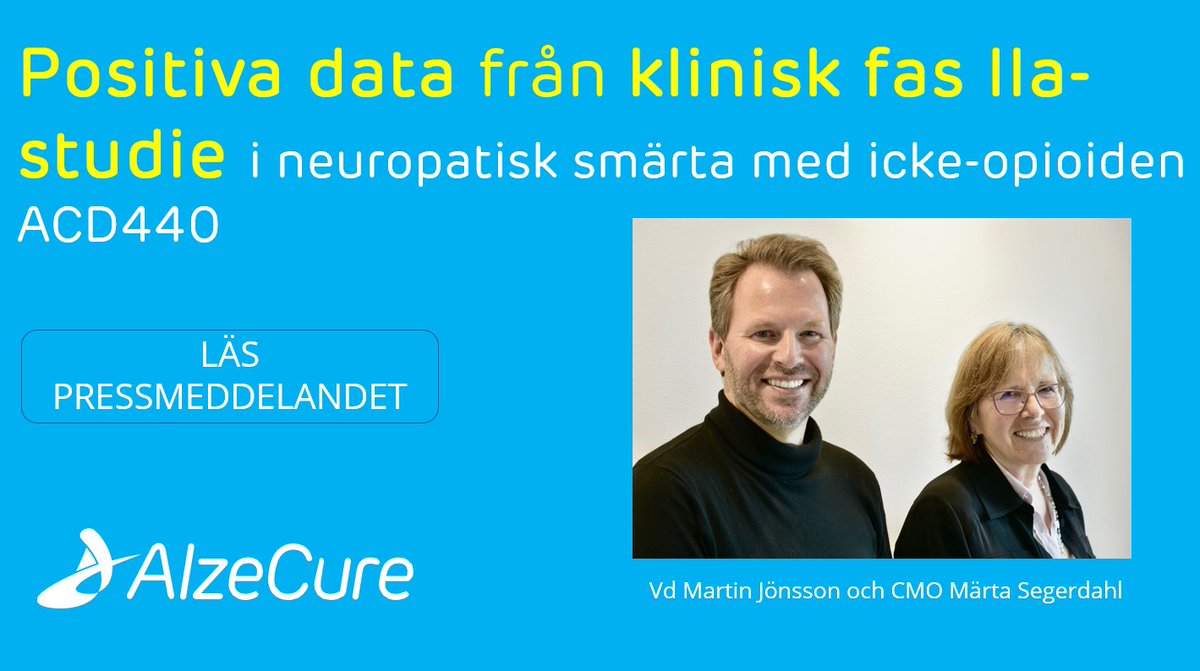Positiva data från den kliniska fas IIa-studien med den icke opioida läkemedelskandidaten ACD440, som utvecklas mot perifer neuropatisk smärta.

Läs pressmeddelandet:
alzecurepharma.se/sv/alzecure-ti…

#alzecure #ACD440 #neuropatisksmärta