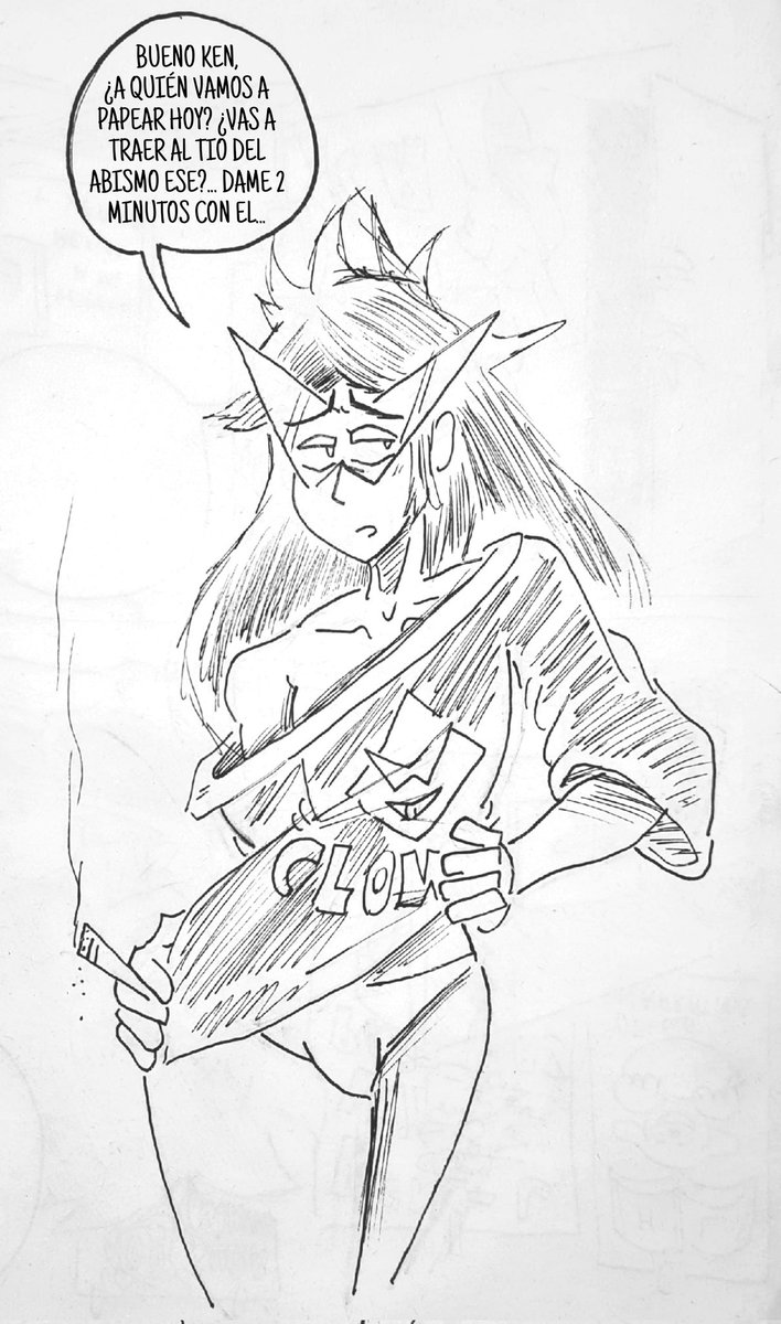 SargentUniverse's tweet photo. Algunos amigos empezaron a dibujar a la waifu del Kenverse, y yo no era menos UwU, @ClownAA2 , nuestra femboy de confianza viene con un atuendo a lo Peridot a papearse al Señor Abismos por sus criticas inortodoxas 🙄😤 #doomverse #doomposting #dibujante #kenverse #ilustracion https://t.co/vZkrT2IQp9