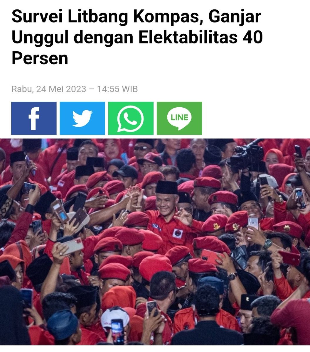 Makin hari makin TINGGI elektabilitas Ganjar Pranowo, kini sudah menyentuh angka 40%

Padahal, HOAX dan FITNAH makin deras menghujani Ganjar

SIKAP dan REKAM JEJAK sudah TERUJI membuat Ganjar semakin dipercaya oleh RAKYAT

Ganjar tidak punya BEBAN, GASPOL

#GanjarMenangTotal