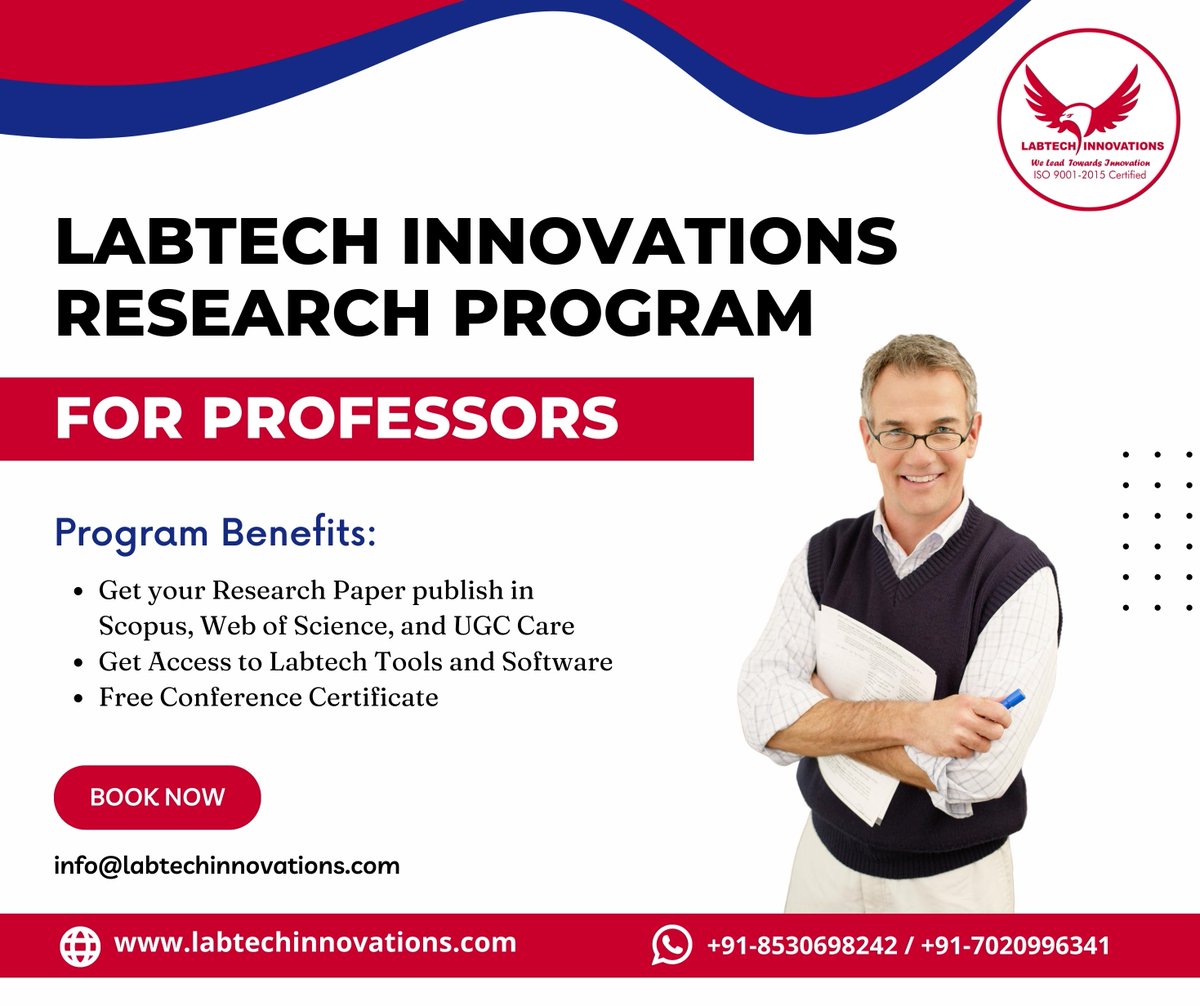 Calling all Professors! Email us at info@labtechinnovations.com or message us on WhatsApp at zcu.io/uVjP #researchprogram #professors #researchpaper #Scopus #webofscience #UGC #researchtools #researchsoftware #freecertificate #conference #NBA #NEP2020 #puneuniversity