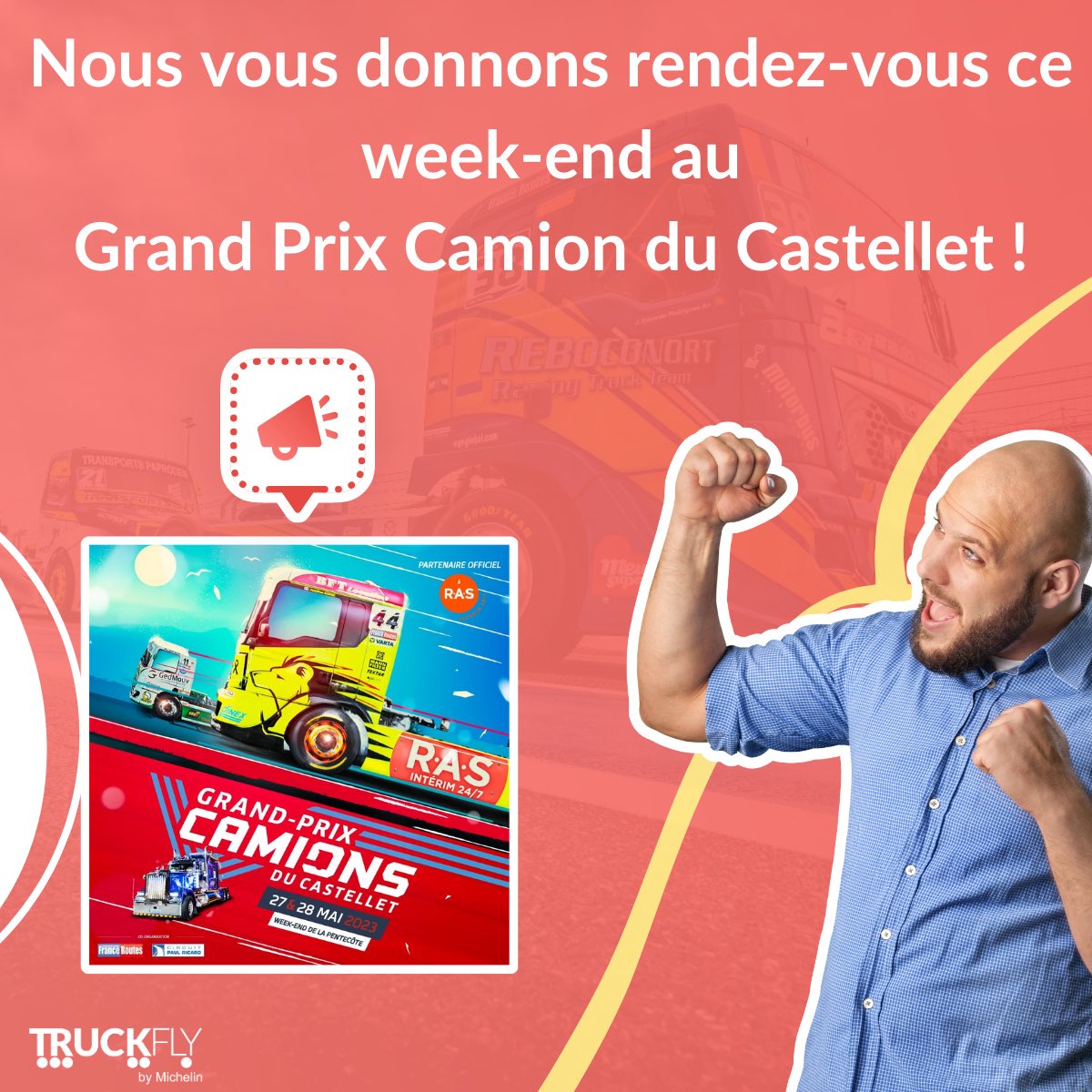 Ce week-end, on se donne Rdv au Grand Prix Camions du Castellet 🏁🚚💨

À très vite et si vous voulez des photos ou des vidéos, dites-le moi (✌️)!

#truckfly #michelin #grandprixcamionsducastellet #jobboard #trucker #franceroutes #routier #camion #conducteur #conducteurroutier