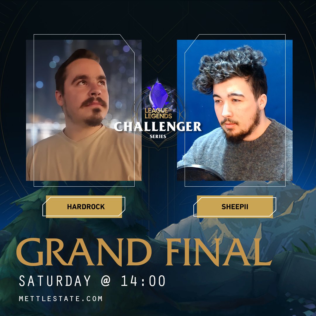 It's time for an amazing LOL Challenger Series Grand Final Champions! 💪🤩

We've also brought back the legendary duo <a href="/hardrock789/">Jonathan Leibbrandt</a> &amp; @SheepiiZA so join us on twitch.tv/mettlestate this Saturday at 14:00SAST to catch it all! 🔥💻

#LOLS5 #LeagueOfLegends #ChallengerSeries