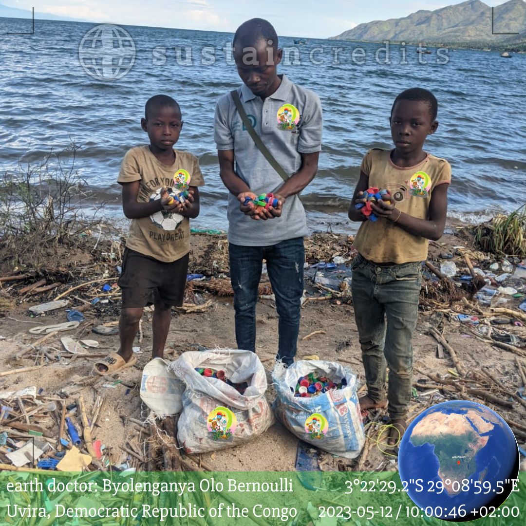 In the covert world of Uvira, #earthdoctor Byolenganya Olo Bernoulli & allies, Malenga and Makene, #upcycle plastic caps into secret agent gadgets. Their creations inspire a sustainable revolution, protecting the environment. #sustaincredits #masforgood #healtheworld