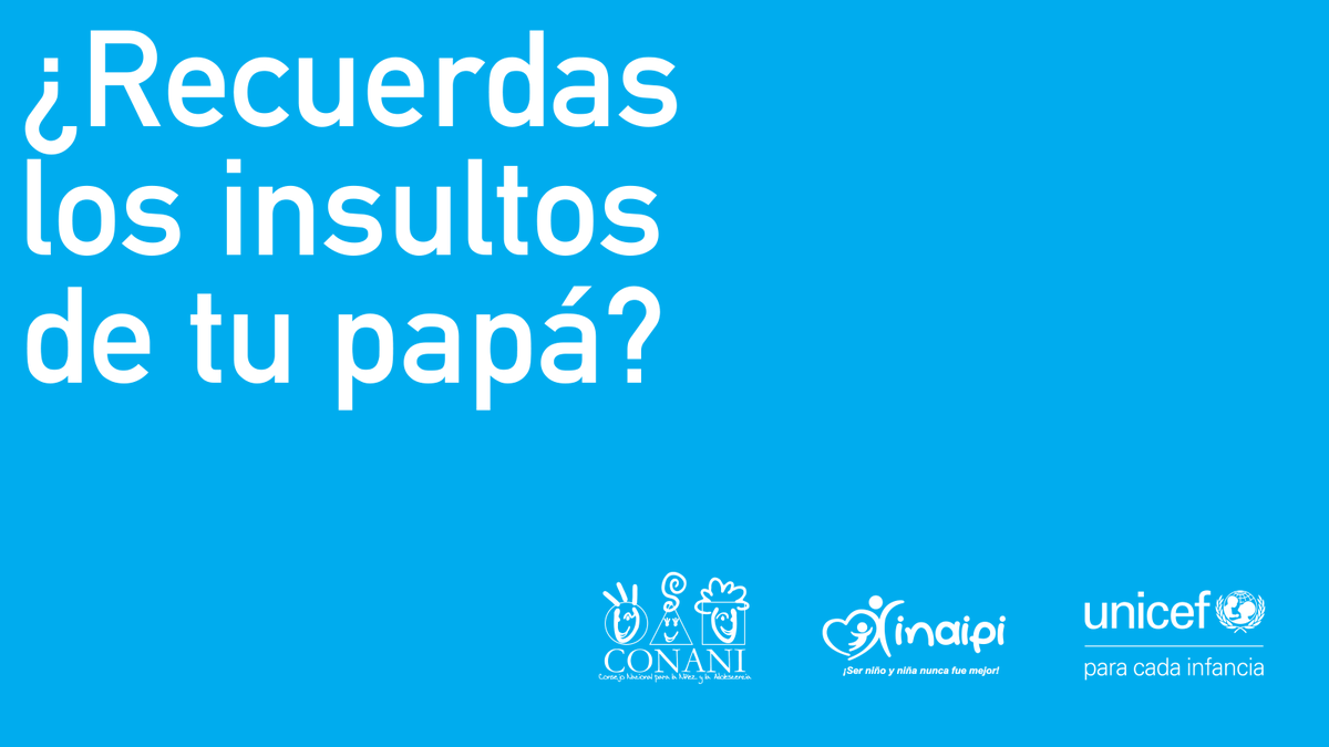 Si recuerdas esos momentos claramente, entonces sabes lo que duelen esos insultos. Tú tienes otras herramientas, como la comunicación 🗨️.

📢 UNICEF te apoya en la crianza ➡️ uni.cf/3BKDROD

#CrianzaPositiva

<a href="/INAIPIRD/">INAIPIRD🇩🇴</a> <a href="/CONANIRDo/">Consejo Nacional para la Niñez y la Adolescencia</a>