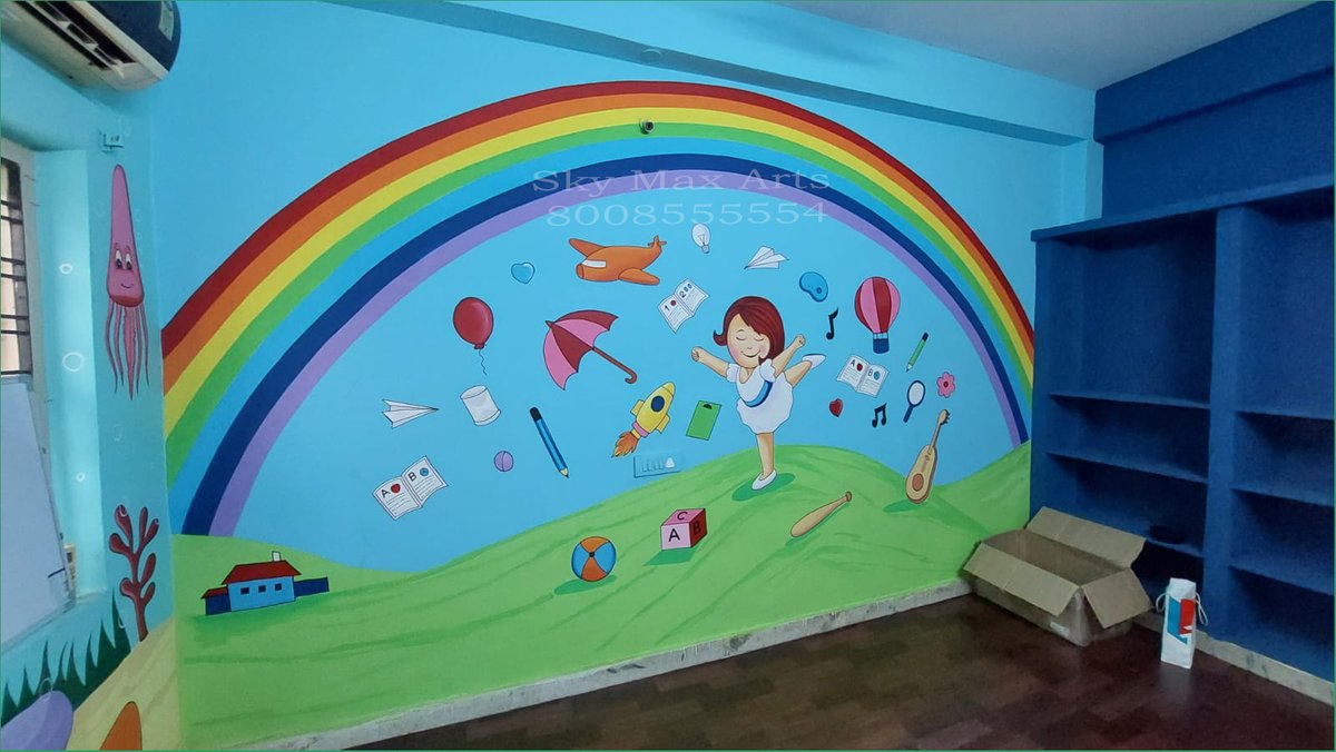 SKYMAXARTS1's tweet photo. Play School Art Painting in Wow Kids Play School at
Pet Basheerabad Kompally
#playschoolartpainting
#preschoolpainting
#cartoonwallpainting
#schoolwallartpainting
#playschoolpainting
#schoolpaintingwork
#classroomwall #wallpaint
#schoolcartoon
#paintingideas
#nurserywall. https://t.co/SiurmaSsUb