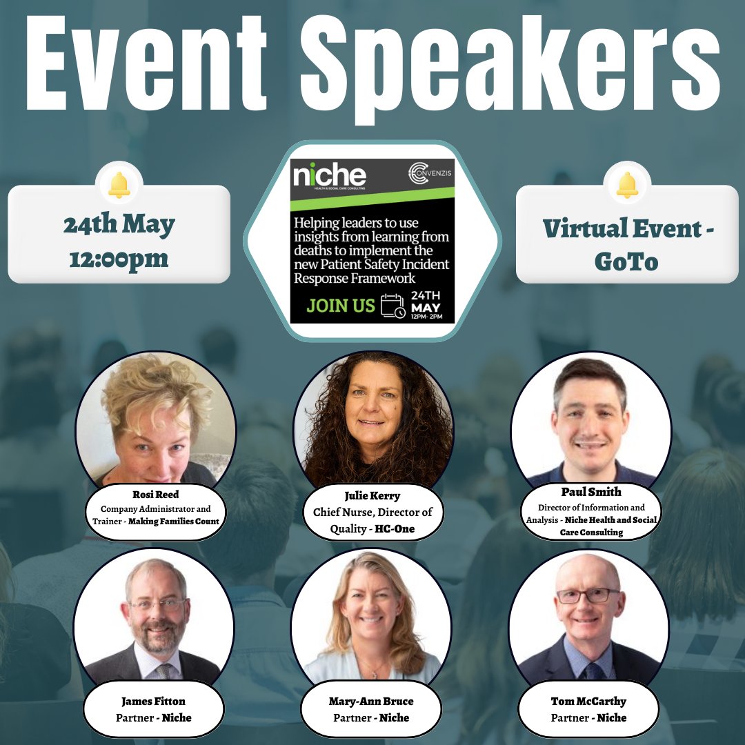 Meet the experts!

Please see below for the expert lineup for today's Helping leaders to use insights from learning from deaths to implement the new Patient Safety Incident Response Framework Webinar!

See details here 👇
loom.ly/6MFs-mU