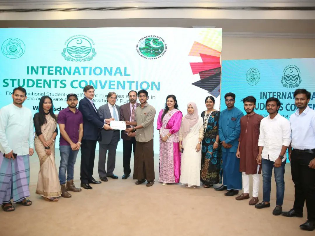 ASSP_Official's tweet photo. The Punjab Higher Education Commission (PHEC) organized an International Students Convention at Falettis Hotel Lahore, where foreign students from all over Punjab were gathered. 
@zaidia @PHEC_official @hecpkofficial
@PakinSriLanka

1/4 https://t.co/7h2btDjGAM