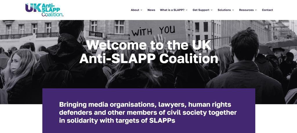 IndexCensorship's tweet photo. Today the UK Anti-SLAPP Coalition launches its website as a resource for all those targeted with SLAPPs and those working to stamp them out. 

Check it out here: https://t.co/cRgGzbWyFb 
#StopSLAPPs #AntiSLAPPUK https://t.co/wyNlTTax9i