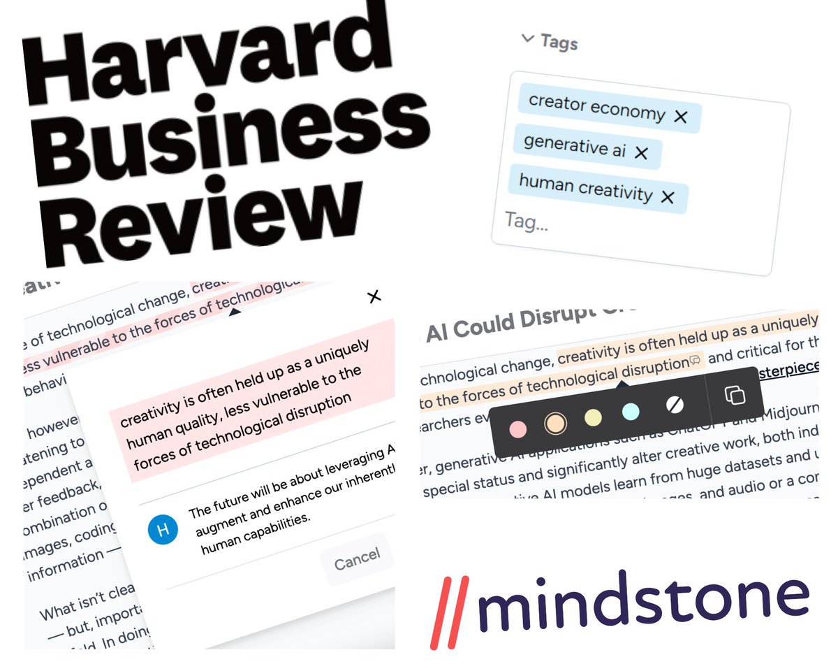 🚀 Big announcement! <a href="/MindstoneHQ/">Mindstone</a> is partnering with <a href="/HarvardBiz/">Harvard Business Review</a>! Together, we're setting out to redefine online reading &amp; content engagement. 

Look out for our annotation tools on HBR.org (currently rolled out to 50% of HBR subscribers). 

The future of learning