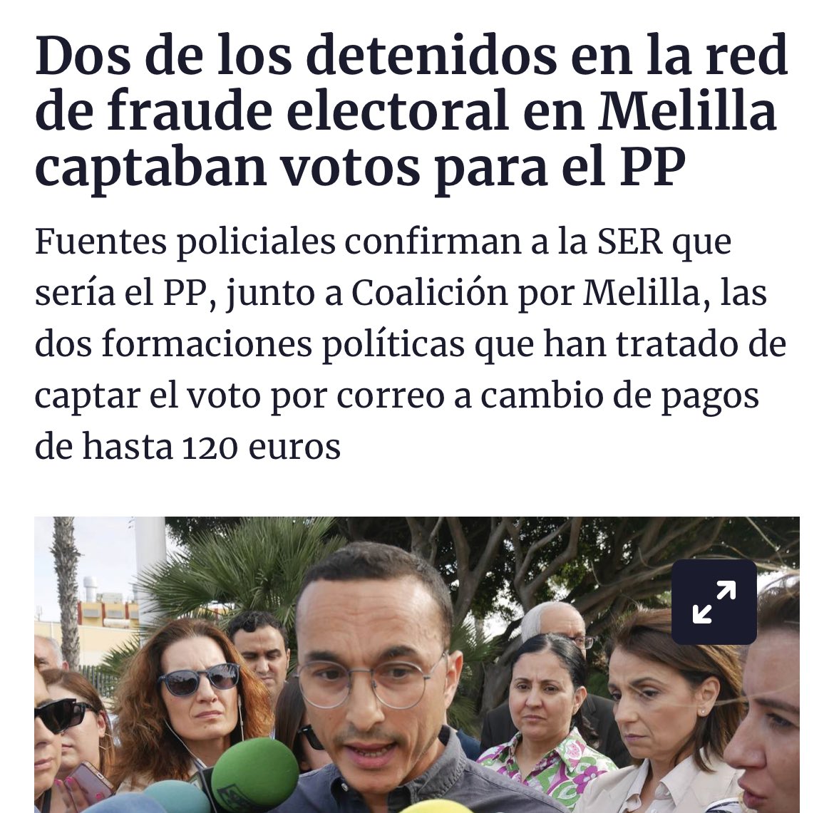 “Dos de los detenidos en la red de fraude electoral en Melilla captaban votos para el PP” cadenaser.com/nacional/2023/…