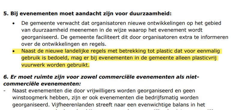 Lekjutter's tweet photo. Het nieuwe evenementenbeleid van @5heerenlanden is af. En de door de gemeenteraad aangenomen #knalplasticmotie ➡️https://t.co/ezAEGdgrxy er in verwerkt. 💪
Oproep aan alle @VNGemeenten om dit beleid over te nemen en zo het #Knalplastic uit te bannen. https://t.co/knNwqw2KAN
