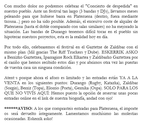 ❗❗❗ ADI LEKU ALDAKETA /// ATENCIÓN CAMBIO DE SITIO ❗❗❗