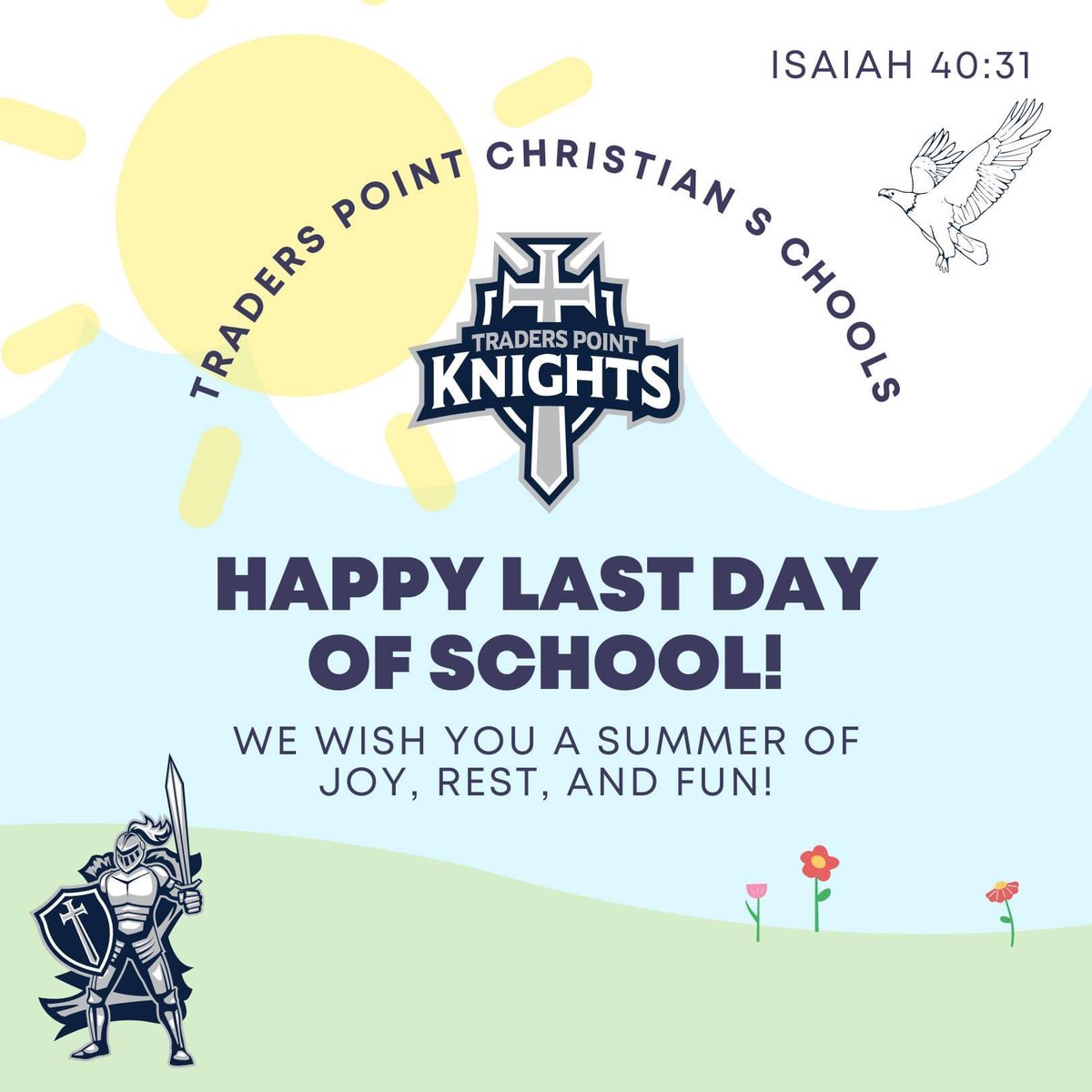 TradersPointCS_'s tweet image. HAPPY LAST DAY OF SCHOOL

It has been an incredible year packed full of cherished memories! We are so grateful for each student, parent, teacher, staff, donor, and volunteer! The collective effort here at TPCS has surely impacted many people in our goal to "Make Him Known!"