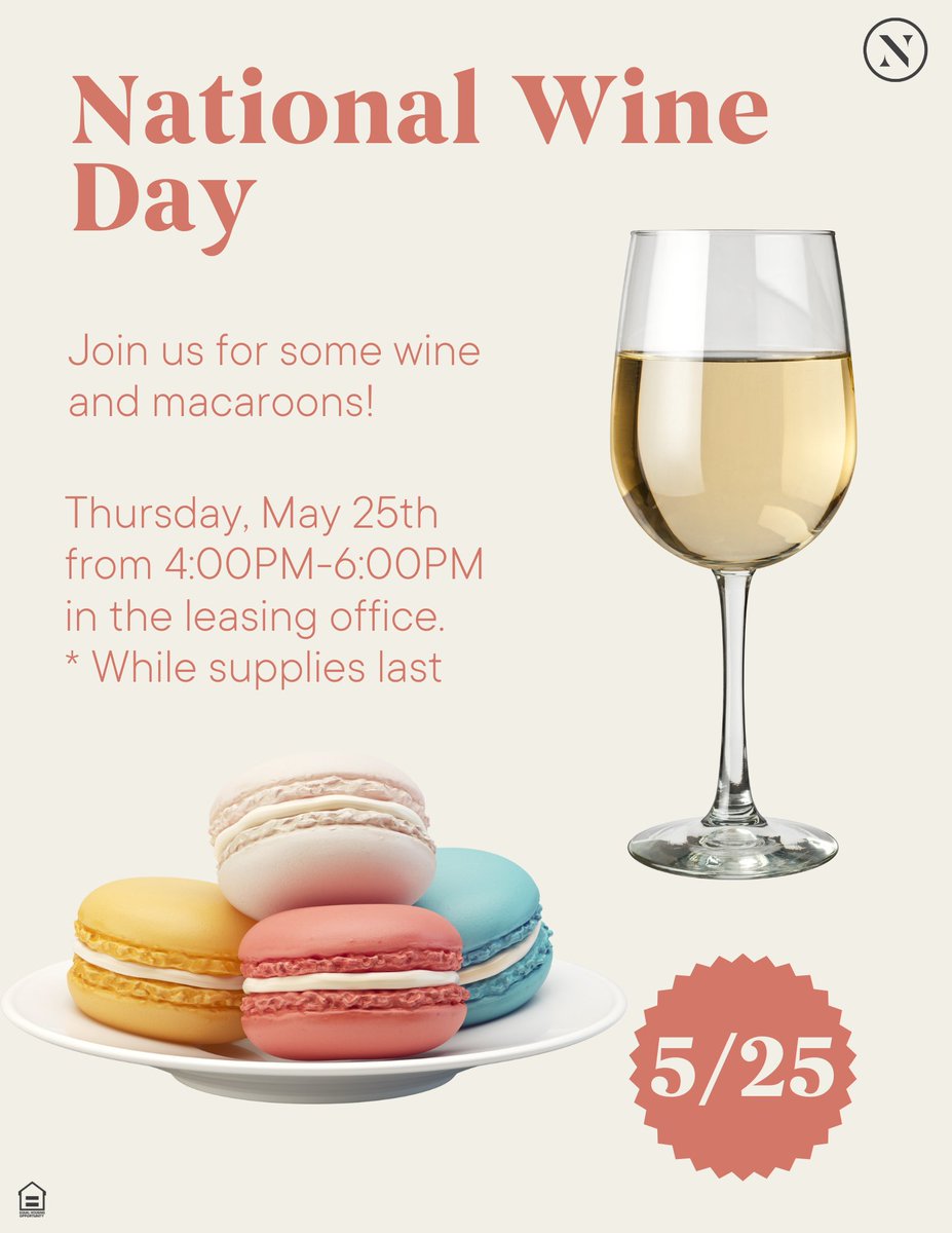 Celebrate National Wine Day with Us! This ThirstDay at 4 PM!
#LoveWhereYouLive #WeLoveOurResidents #Community #ResidentEvents #LuxuryRentals #TakeAGuess #FortMyers #Macaroons #Wine #NationalWineDay #Thirstday