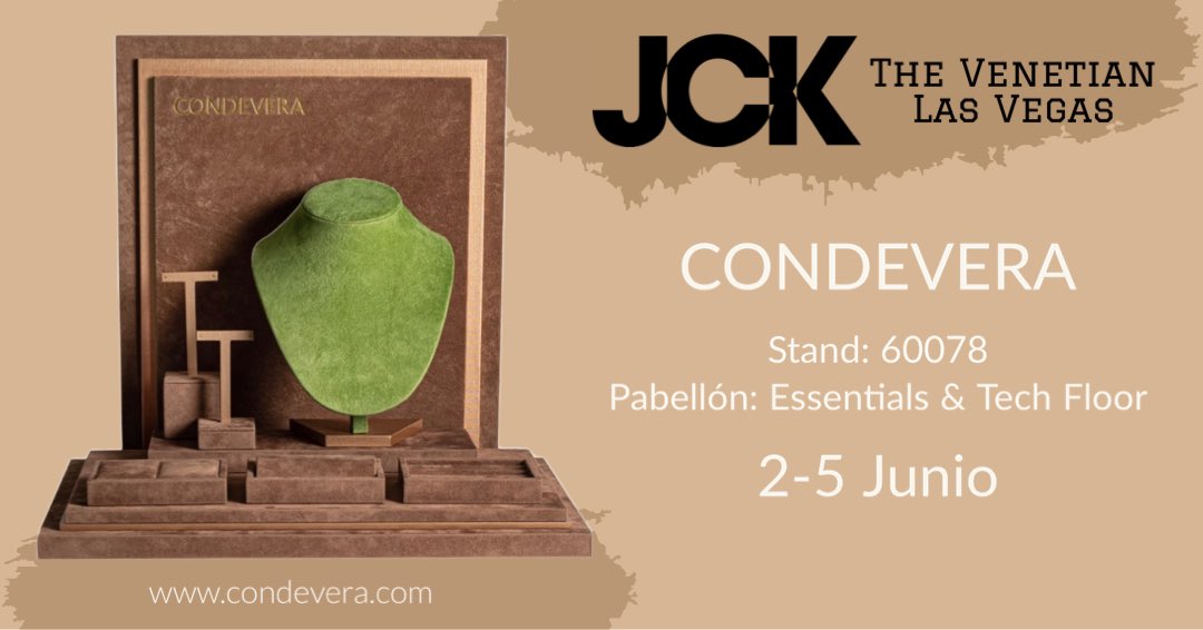 condeverasl_'s tweet photo. JCK Show Las Vegas se celebrará en The Venetian Resort and Hotel Las Vegas del próximo 2 al 5 junio.
Os esperamos a todos en el stand 60078, pabellón Essentials &amp; Tech Floor #jcklasvegas #condevera #jckcondevera #lasvegas #spanishmanufacturing #luxurypackaging #packaging https://t.co/fHoq1UDRwB
